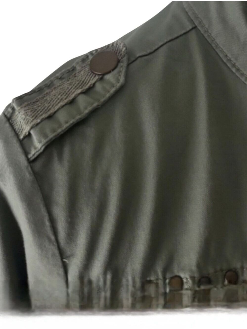 Style & Co Olive Green Utility Jacket Petite Medium - Picture 8 of 9